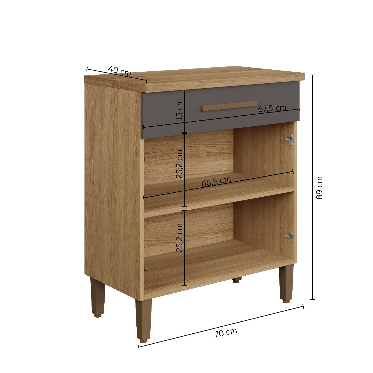 Balcão Ômega - Cinamomo/Grafite - Imagem 2