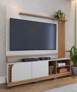 Home Jurerê Larg. 1.80m Off/Freijó para TV até 75" - Colibri