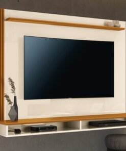 Painel Davos 55" - Off White/Cedro