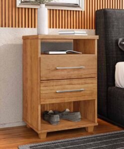 Mesa de Cabeceira Valente Cedro 2 Gavetas Larg. 0.45m - Rud Rack