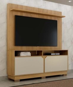 Home Berlim Larg. 1.35m Cinamomo/Off Painel Fresado Para TV até 55" - Valdemoveis