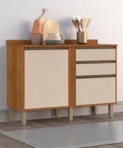 Balcão de Cozinha Pérola 1,20 - Cinamomo/Off White