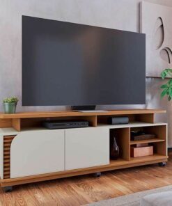 Rack Bancada Jurerê Larg. 1.80m Freijó/Off White para TV até 75" -  Colibri