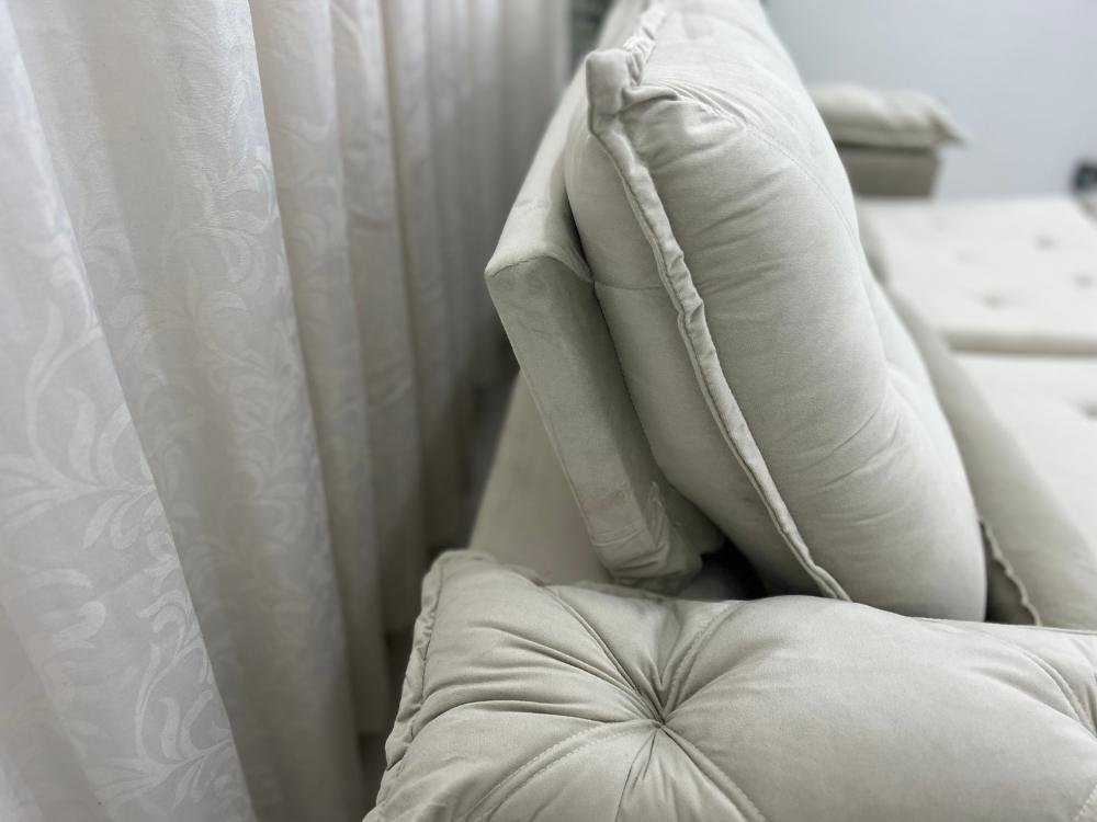 Sofá Retrátil Reclinável Las Vegas 2.30m - Bege Veludão - Imagem 4