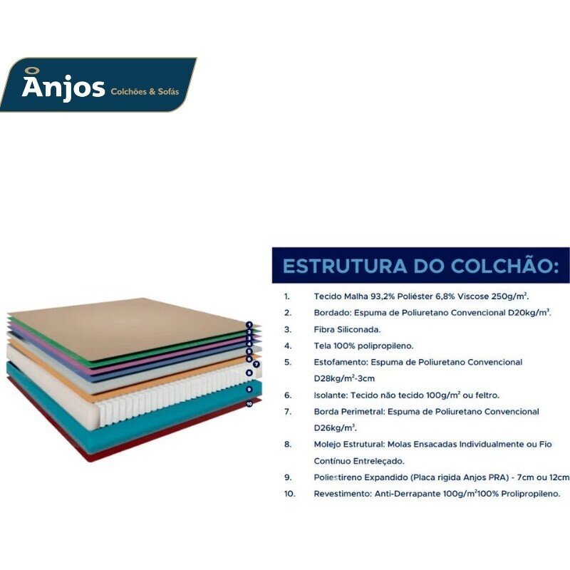 Colchão Casal King Best 138x188x28 Molas Ensacadas Pocket - Anjos | Suporta até 240kg - Imagem 5