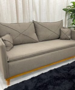 Sofá 2 lugares Lisboa Living 1.80m - Marrom Linho