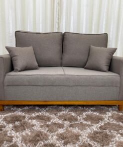 Sofá 2 lugares Slim 1.40m - Marrom Linho