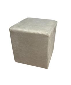 Puff Quadrado - Bege Suede