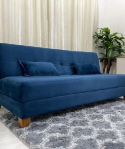 Sofá Cama Arpoador 1.85m - Azul Veludão