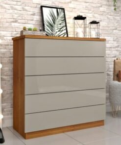 Cômoda Premium 5 Gavetas - Cinamomo/Off White