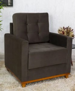 Poltrona Áustria Veludo Marrom A17