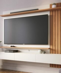 Home Suspenso Juriti Larg. 1.80m Off White/Freijó para TV até 70" - Colibri