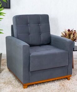 Poltrona Áustria Veludo Grafite A15