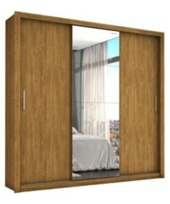 Guarda-Roupa Veneza Plus c/ espelho 3 portas e 4 gavetas - Cinamomo