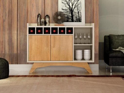 Buffet Clara 2 portas - Off White / Cinamomo