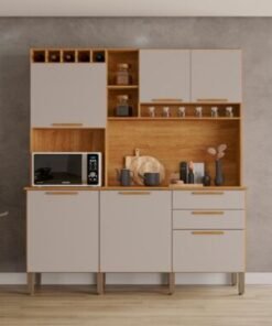 Armário Kit de Cozinha New Topázio 1,65m - Cinamomo/Off White