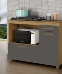 Balcão Cronus Cooktop 4 Bocas - Cinamomo/Grafite