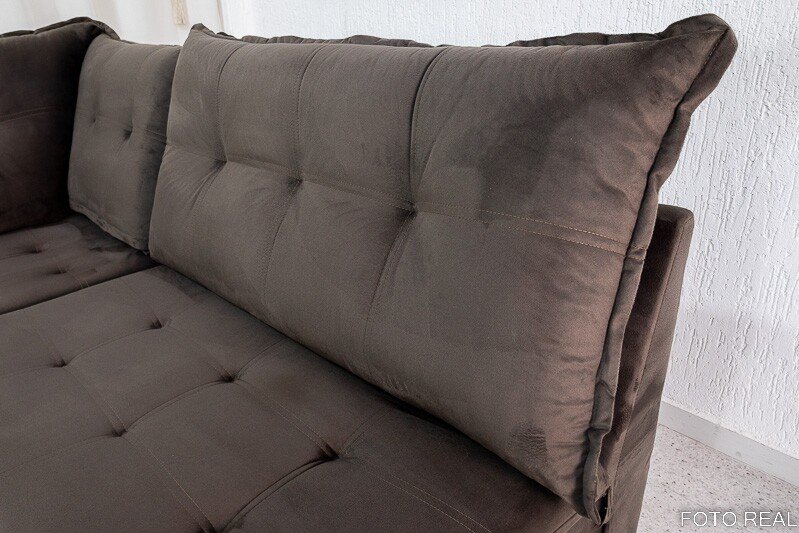 Sofá de Canto Vênus Veludo 3 em 1 Marrom 524 - Imagem 7