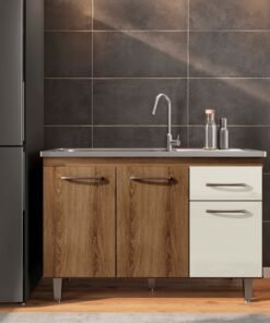 Balcão de cozinha França para pia 1,18 - Mel/Areia