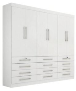 Guarda-Roupa Mônaco 6 portas e 12 gavetas - Branco
