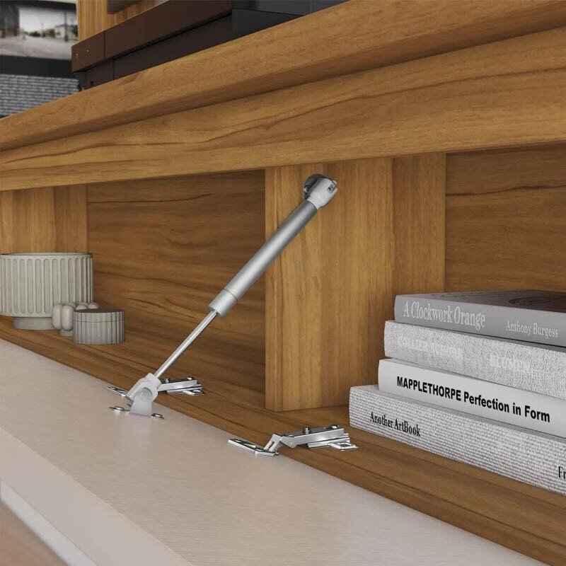 Painel NT 1365 Larg. 1.60m Off/Freijó C/ Detalhe Ripado para TV até 65" - Notável - Imagem 2