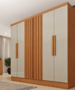 Guarda-Roupa Itaperuna 6 portas Ripado 1.80m - Cinamomo/Off White