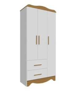 Armário Clara 3 Portas - Branco/Amendoado