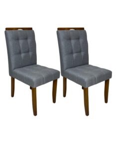 Conjunto Cadeiras Londres 2 unidades - Cinamomo/Linho Cinza