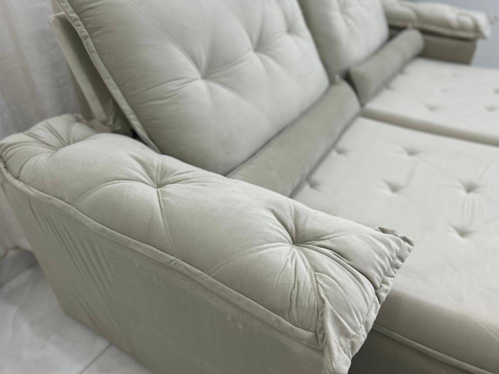 Sofá Retrátil Reclinável Las Vegas 2.30m - Bege Veludão - Imagem 8