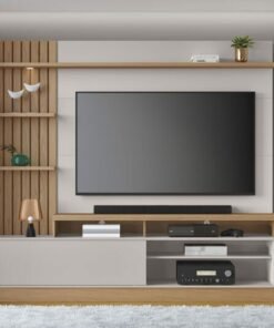 Home Maceió Larg. 2.00m Freijó/Off White para TV até 65" - Colibri