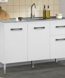 Balcão de cozinha França para pia 1,18 - Branco