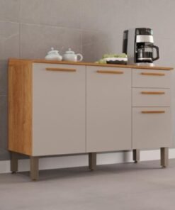 Balcão de Cozinha New Valência 1,20m - Cinamomo/Off White