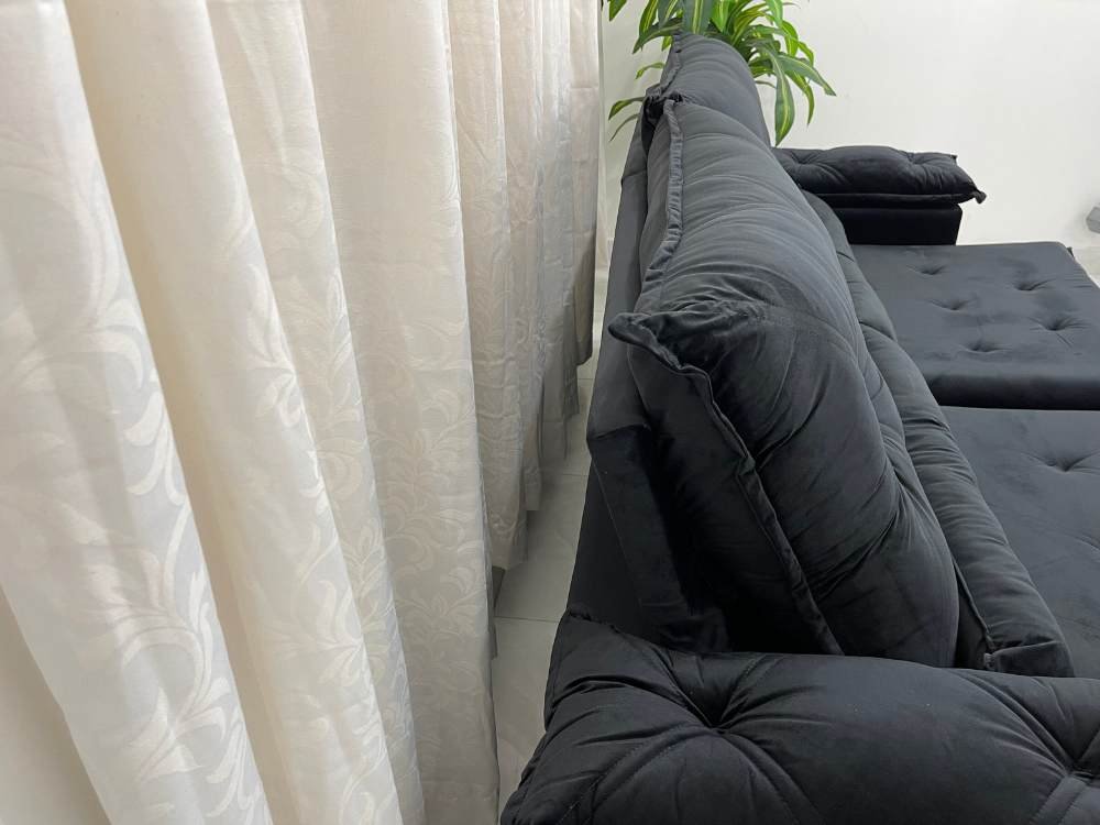 Sofá Retrátil Reclinável Las Vegas 2.30m - Preto Veludão - Imagem 8