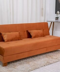 Sofá Cama Arpoador Veludo Terracota 12116 Larg. 1.85m