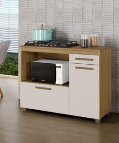 Balcão Cronus Cooktop 4 Bocas - Cinamomo/Off White