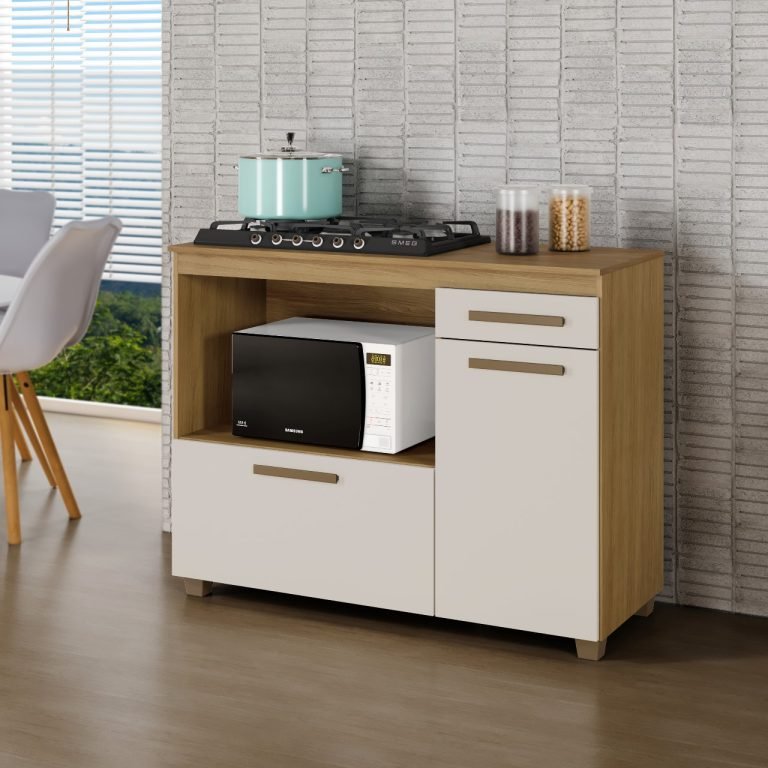 Balcão Cronus Cooktop 4 Bocas - Cinamomo/Off White