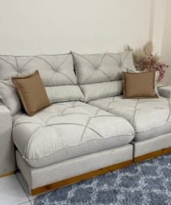 Sofá Retrátil e Reclinável Gran Bello- Bege Linho (LARGURA 2.10)