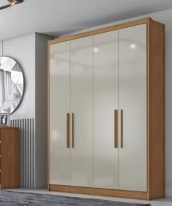 Roupeiro Moderni Plus Cumaru/Fendi Fosco 4 Portas 100% MDF Larg. 1.64m - Novo Horizonte