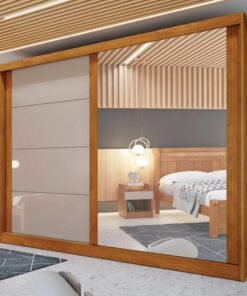 Guarda-Roupa Viena c/ Espelho - Nature/Off White