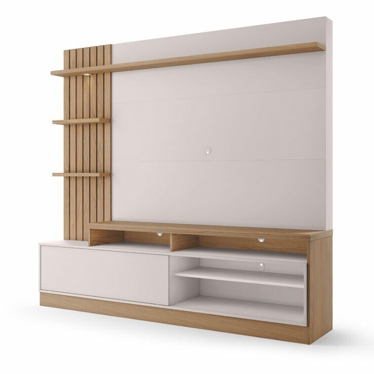 Home Maceió Larg. 2.00m Freijó/Off White para TV até 65" - Colibri - Imagem 2