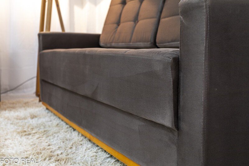 Sofá Áustria 3 Lugares + Poltrona Áustria Marrom A17 - Imagem 5