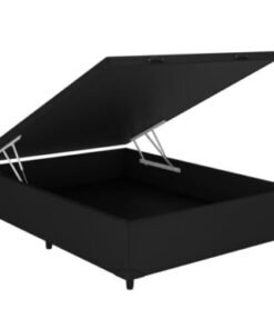 Base Box Baú casal ortobello - Preto Corino