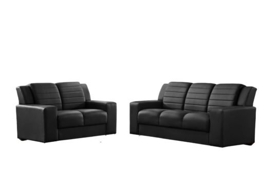 Sofá 2x3 Lugares Ref.270 - Preto Courino - Imagem 2