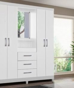 Guarda-Roupa Capelinha Lyon 4 portas com espelho - Branco