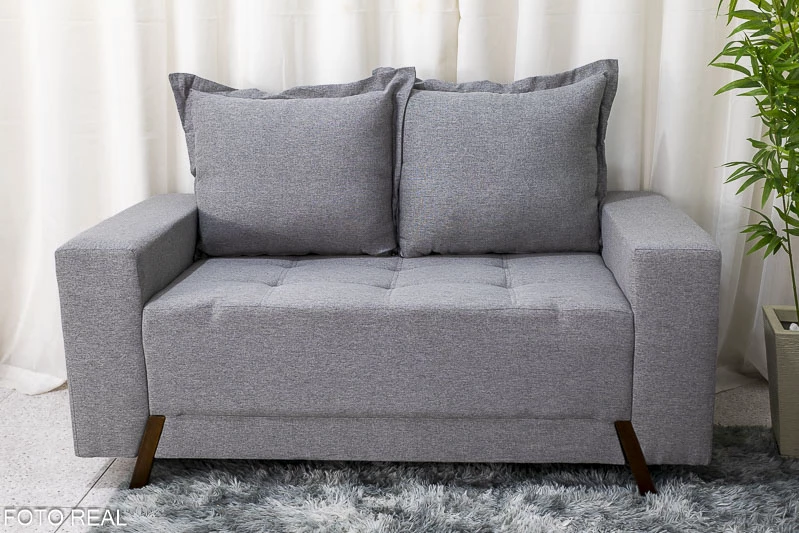 Sofá 2 lugares 8100 1.55m Linho Cinza 27
