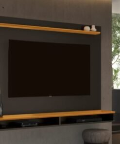 Painel Davos 55" - Preto/Cedro