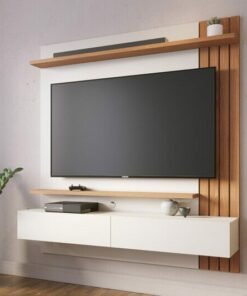 Home Suspenso Juriti Larg. 1.50m Off White/Freijó para TV até 65" - Colibri