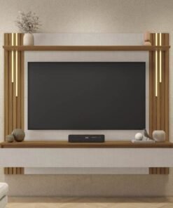 Painel NT 1345 Larg. 1.80m Off/Freijó Ripado para TV até 65" - Notável