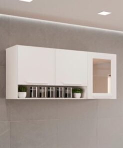 Armário de Cozinha Aéreo New Valência 3 portas Reflecta 1,20m - Branco