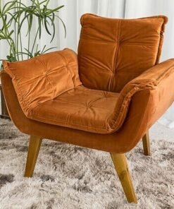 Poltrona Pérola Veludo Terracota